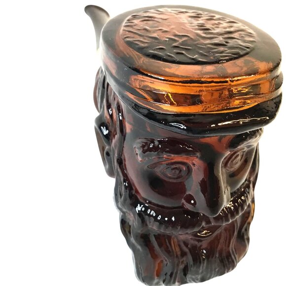 AVON 1973 Brown Glass Pipe Decanter Bottle Soldier Civil War Barware EMPTY DAD - Picture 2 of 8